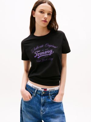 Polera Essential De Corte Regular Negro BDS Tommy Jeans