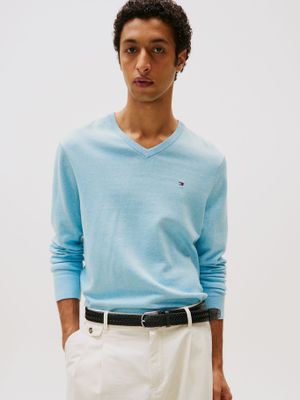 Imagen 1 del producto Sweater Básico Signature V-DVW Celeste Tommy Hilfiger