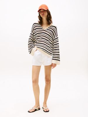 Short Denim De Talle Alto Blanco Tommy Hilfiger