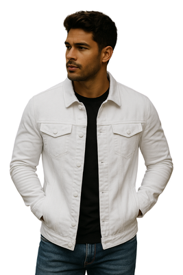 Chaqueta Mezclilla Nacional Blanca Hombre