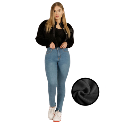 Imagen 2 del producto Jeans Pantalon Skinny Forro Polar Mujer