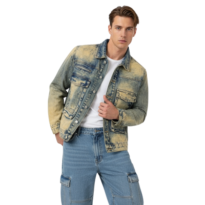 Imagen 2 del producto Chaqueta Mezclilla Cargo Hombre Acid Wash Oxide