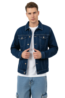 Chaqueta Jeans Mezclilla Azul Clasico Hombre