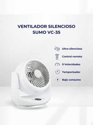 Imagen 2 del producto Ventilador silencioso de mesa con control remoto VC-35