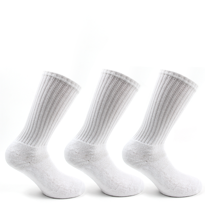 3 Pares Calcetin Algodón Deportivo Largo 3/4 Blanco