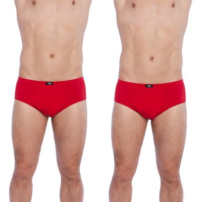 2 Unidades  Slip Clásico Hombre 100% Algodón Rojo