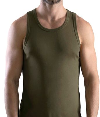 Imagen 1 del producto Camiseta Musculosa Hombre Algodón Verde Militar