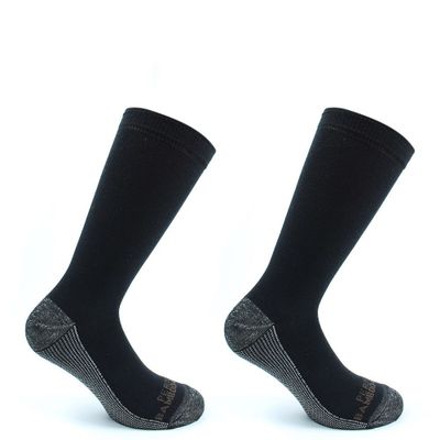 2 Pares Calcetin Cobre + Bamboo Liso Largo Americano Negro