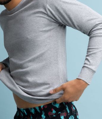 Imagen 2 del producto Camiseta M/Larga Cuello Polo Hombre Algodón Gris