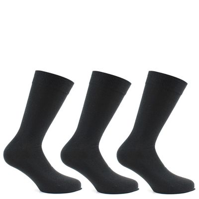 3 Pares Calcetines Algodón Largo Americano Liso Marengo