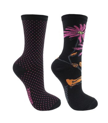 2 Pares Calcetín Bamboo Margarita Monarch