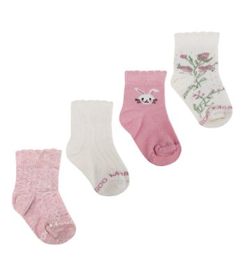 4 Pares Calcetín Bamboo Recién Nacido Rosas Monarch