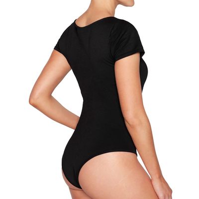 Imagen 2 del producto Body Manga Corta Escote Cuadrado Negro