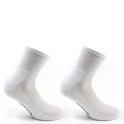 2 Pares Calcetines Algodón Deportivo Liso Blanco