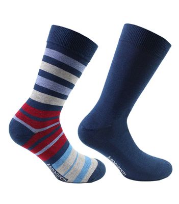2 Pares Calcetín Bamboo Franjas Monarch