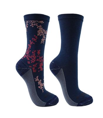 2 Pares Calcetín Cobre Flores Monarch