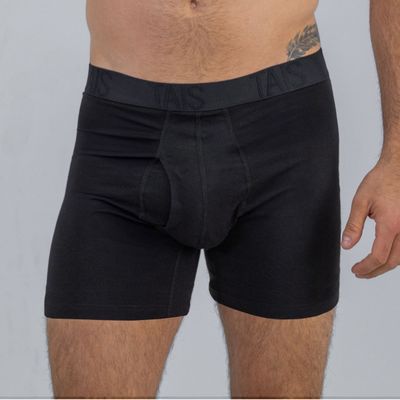 2 Unidades Boxer Largo Liso Negro Happy Boolls