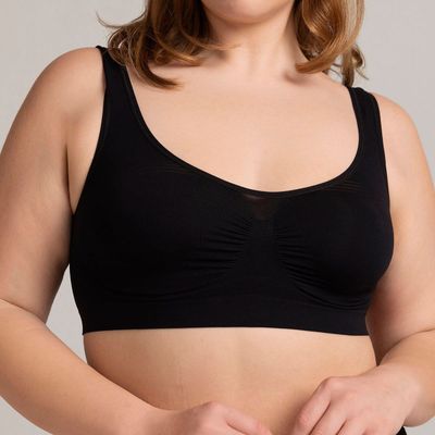 Pack Sostén Basic Ancho Seamless Negro Monarch