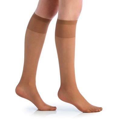 2 Unidades Minimedia Punta Transparente Beige Oscuro