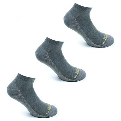3 Pares Calcetin Cobre + Bamboo Corto Largo 0/4 Gris