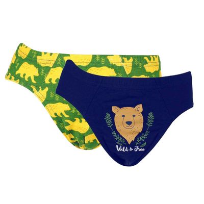 2 Unidades Slip Infantil Algodón Print Oso