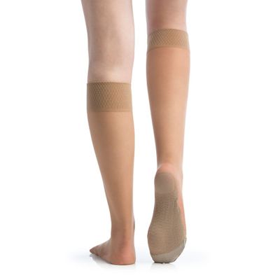 Minimedia Elasticada Con Cobre Beige Oscuro