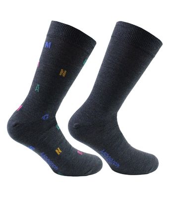 2 Pares Calcetín Bamboo Letras Monarch