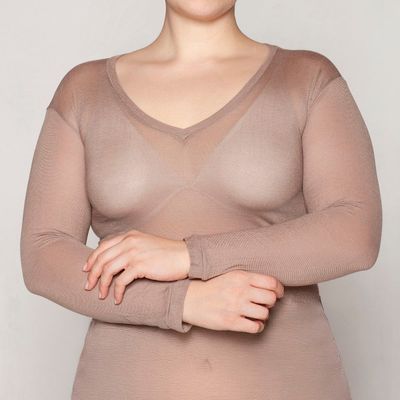 Polera Skin Top  Escote V Nogal Lasst