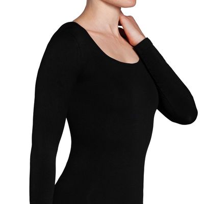 Imagen 2 del producto Polera Manga Larga Escote Cuadrado Negro