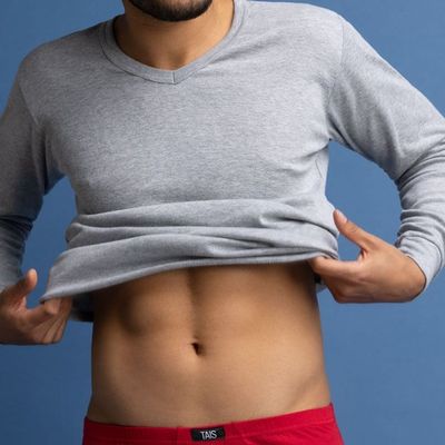 Imagen 2 del producto Camiseta M/L Arga Cuello V Hombre Algodón Gris