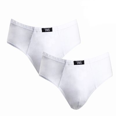 2 Unidades Slip Juvenil Liso 100% Algodón Blanco