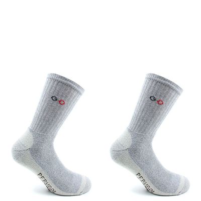 2 Pares Calcetin Cobre + Algodón Deportivo Largo 3/4 Gris