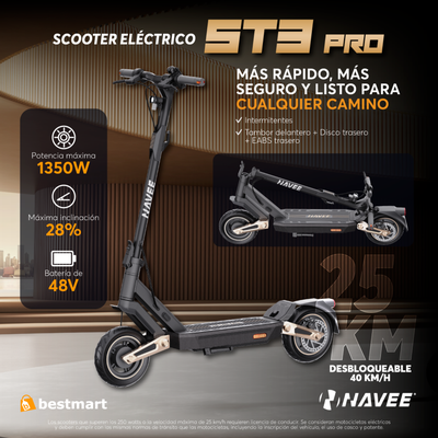 Imagen 2 del producto Scooter eléctrico Navee ST3 Pro 1350W Negro