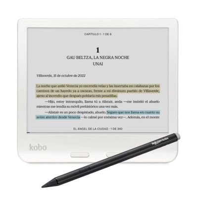 Imagen 2 del producto Lector E Reader Kobo Libra Colour Blanco con Lápiz Stylus 2