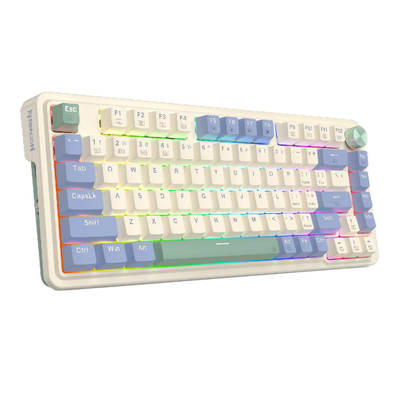 Imagen 2 del producto Teclado Gamer Redragon Ucal Pro K673 RGB Red Switch Blanco/Celeste Español