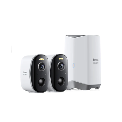 Imagen 1 del producto Kit de dos cámaras de seguridad exterior Baseus Security N1 2K Blanco