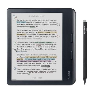 Lector e reader Kobo Libra Colour Negro con Lápiz Stylus 2 Negro