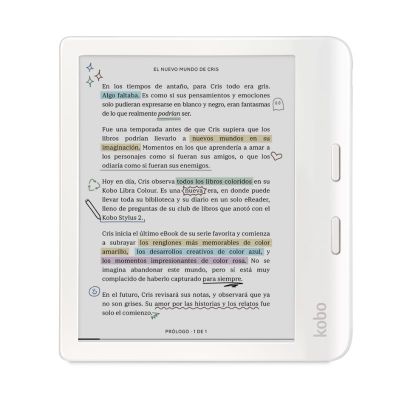 Imagen 2 del producto Lector e Reader Kobo Libra Colour Blanco con Funda SleepCover Negro