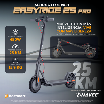 Imagen 2 del producto Scooter eléctrico Navee Easyride 25 Pro 480W Negro