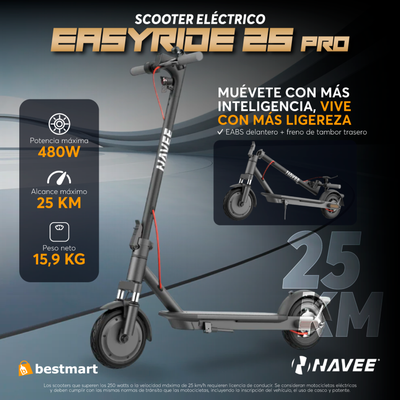 Imagen 2 del producto Scooter eléctrico Navee Easyride 25 Pro 480W Negro