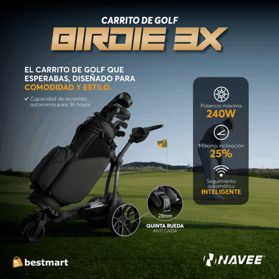 Imagen 2 del producto Carrito de Golf Eléctrico Navee Birdie 3X Negro