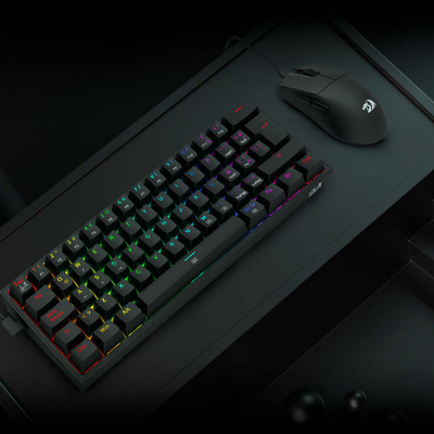 Imagen 2 del producto Pack Gamer Redragon S143: Teclado K617 RGB y Mouse King M724 Negro