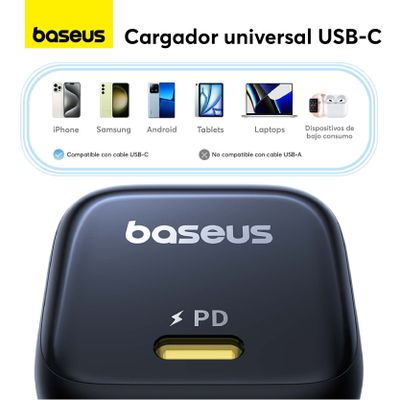 Imagen 2 del producto Cargador Rápido Baseus PicoGo GaN6 USB C 45W Negro