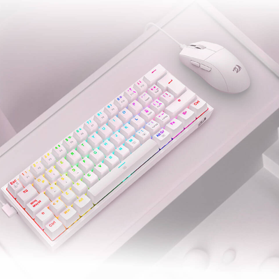 Imagen 2 del producto Pack Teclado K617 RGB y Mouse King M724 Redragon S143 Blanco
