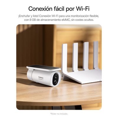 Imagen 2 del producto Cámara de seguridad exterior con panel solar Baseus S1 2K Blanca