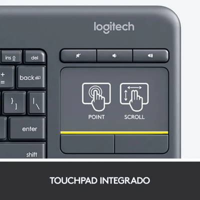 Imagen 2 del producto Teclado Inalambrico Logitech K400 Plus con touchpad negro