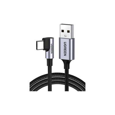 Imagen 2 del producto UGREEN Cable USB-C en ángulo a USB 2.0 A trenzado 1m Gris