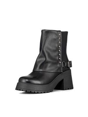 Imagen 1 del producto Botin Casual Mujer Negro Eco Cuero Comodo Weide CZY606