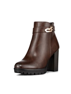 Botin Casual Mujer Vintage Comodo Tacon Grueso Weide QBM15