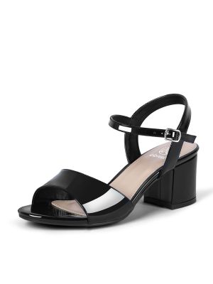 Sandalia Casual Taco Negra Mujer Weide GH64